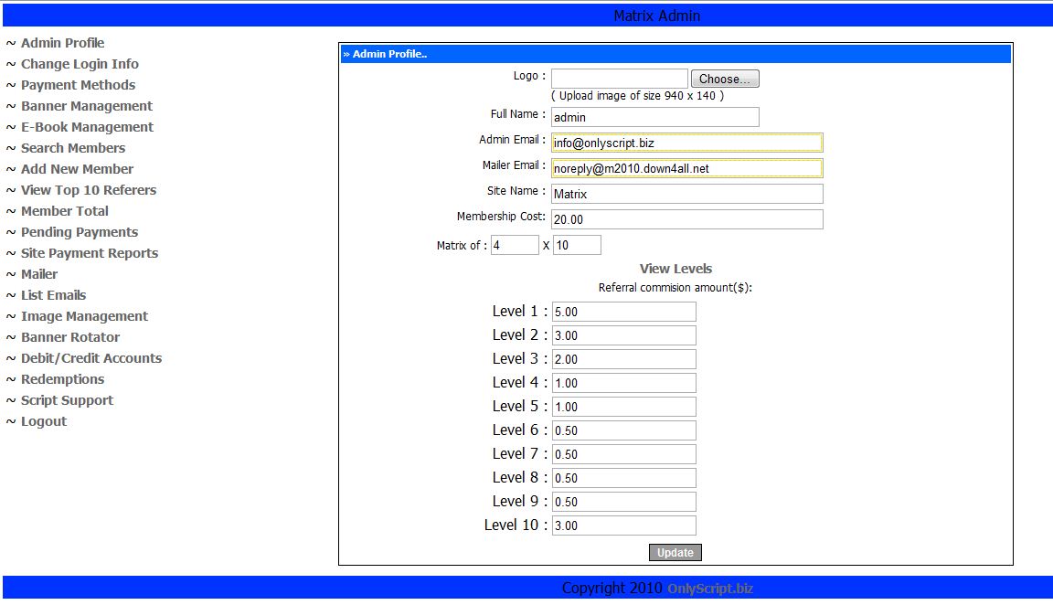 nXm Money-Matrix Script with LibertyReserve+AlertPay+Paypal